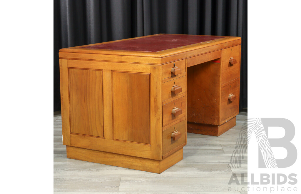 Maple Twin Pedestal Desk, Ex Old Parliament House, Department of the Senate