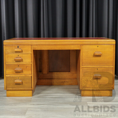 Maple Twin Pedestal Desk, Ex Old Parliament House, Department of the Senate