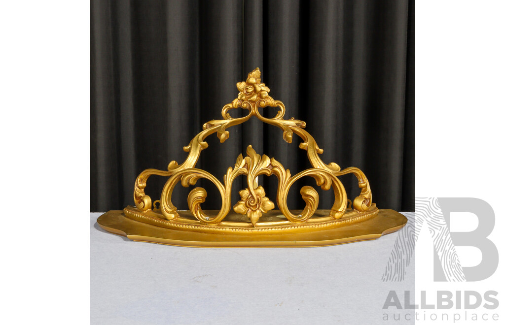 Gilt Wall Mount Serpentine Front Console Table