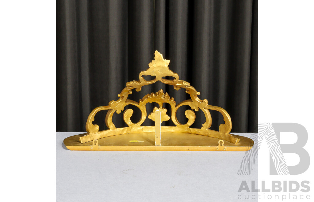 Gilt Wall Mount Serpentine Front Console Table