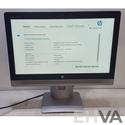 HP EliteOne 800 G2 Intel Core i5 (6600) 3.30GHz-3.90GHz 4-Core CPU 23-Inch Touchscreen All-in-One Computer