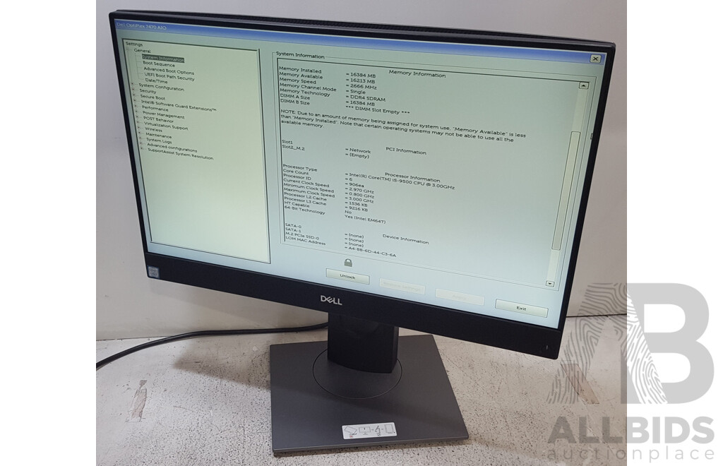 Dell OptiPlex 7470 AIO Intel Core i5 (9500) 3.00GHz-4.40GHz 6-Core CPU 23.8-Inch Touchscreen All-in-One Computer