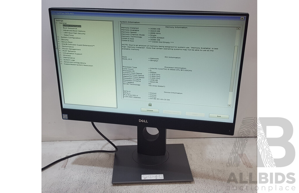 Dell OptiPlex 7470 AIO Intel Core i5 (9500) 3.00GHz-4.40GHz 6-Core CPU 23.8-Inch Touchscreen All-in-One Computer