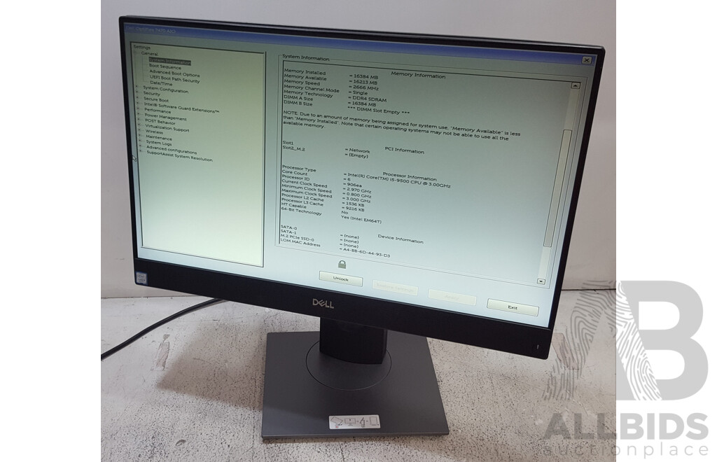 Dell OptiPlex 7470 AIO Intel Core i5 (9500) 3.00GHz-4.40GHz 6-Core CPU 23.8-Inch Touchscreen All-in-One Computer