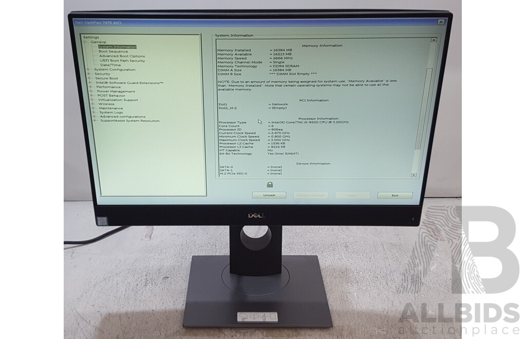 Dell OptiPlex 7470 AIO Intel Core i5 (9500) 3.00GHz-4.40GHz 6-Core CPU 23.8-Inch Touchscreen All-in-One Computer