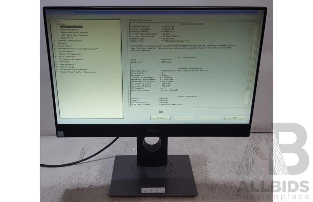 Dell OptiPlex 7470 AIO Intel Core i5 (9500) 3.00GHz-4.40GHz 6-Core CPU 23.8-Inch Touchscreen All-in-One Computer
