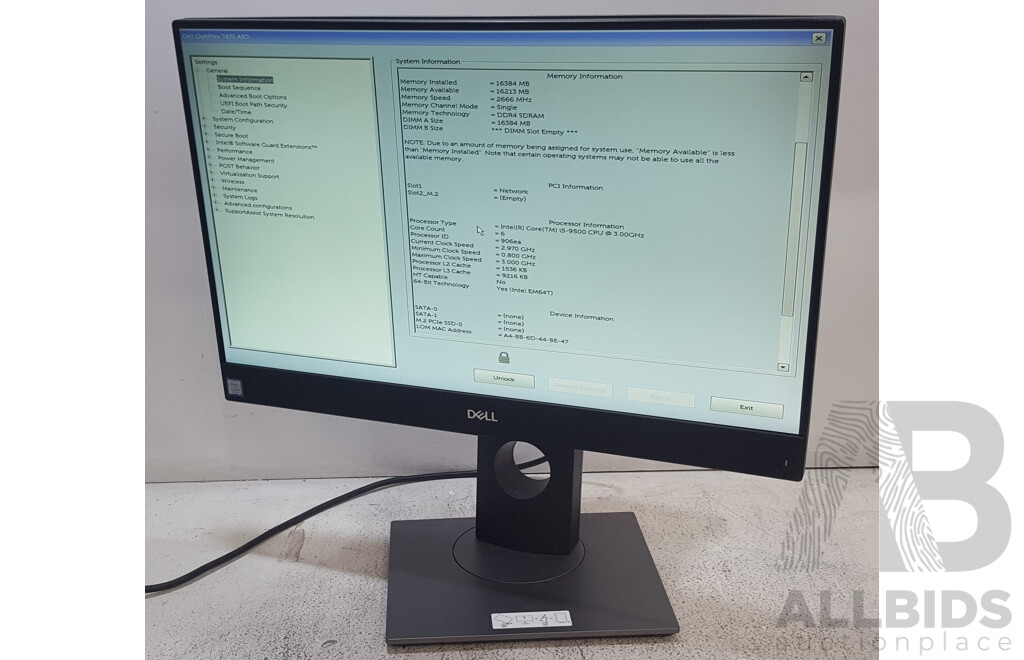 Dell OptiPlex 7470 AIO Intel Core i5 (9500) 3.00GHz-4.40GHz 6-Core CPU 23.8-Inch Touchscreen All-in-One Computer