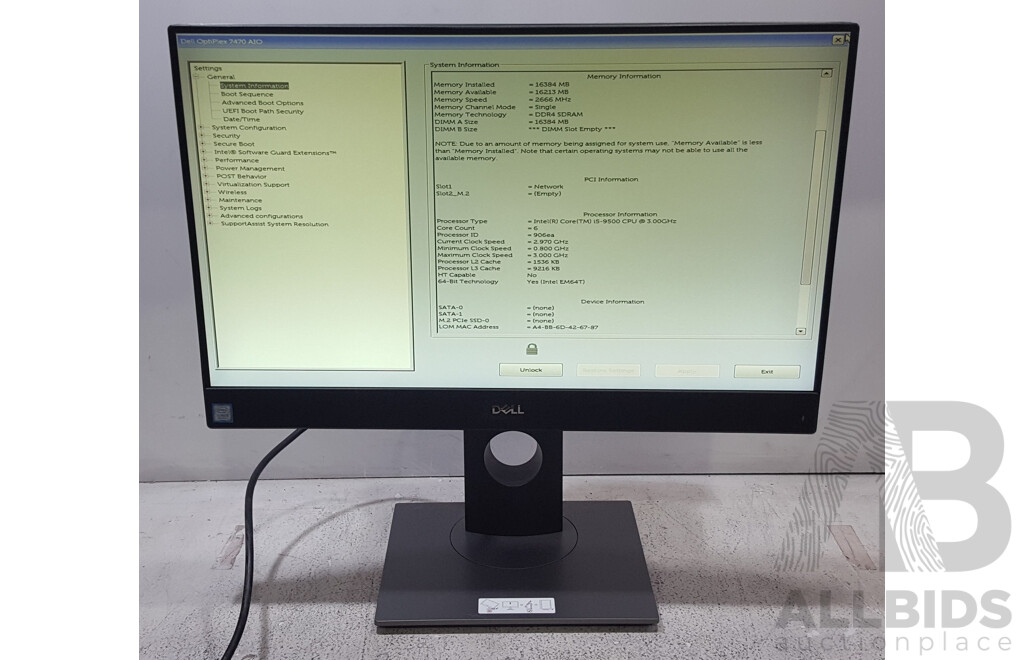 Dell OptiPlex 7470 AIO Intel Core i5 (9500) 3.00GHz-4.40GHz 6-Core CPU 23.8-Inch Touchscreen All-in-One Computer