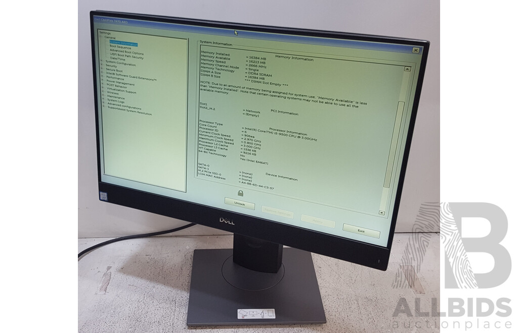 Dell OptiPlex 7470 AIO Intel Core i5 (9500) 3.00GHz-4.40GHz 6-Core CPU 23.8-Inch Touchscreen All-in-One Computer