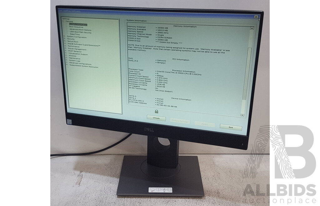 Dell OptiPlex 7470 AIO Intel Core i5 (9500) 3.00GHz-4.40GHz 6-Core CPU 23.8-Inch Touchscreen All-in-One Computer