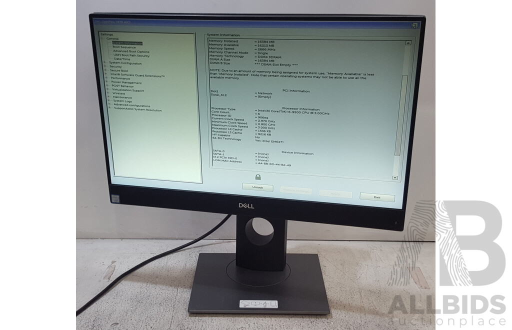 Dell OptiPlex 7470 AIO Intel Core i5 (9500) 3.00GHz-4.40GHz 6-Core CPU 23.8-Inch Touchscreen All-in-One Computer