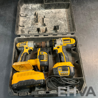DeWALT Impact Driver & Hammerdrill in Carry Box with 2 Battery and Charger