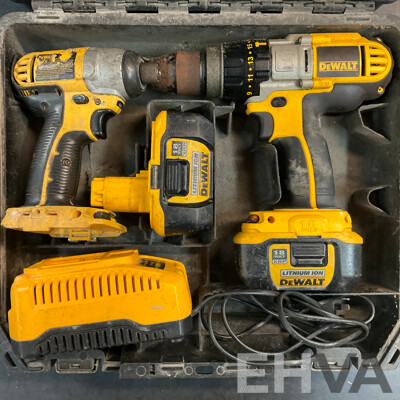 DeWALT Impact Driver & Hammerdrill in Carry Box with 2 Battery and Charger