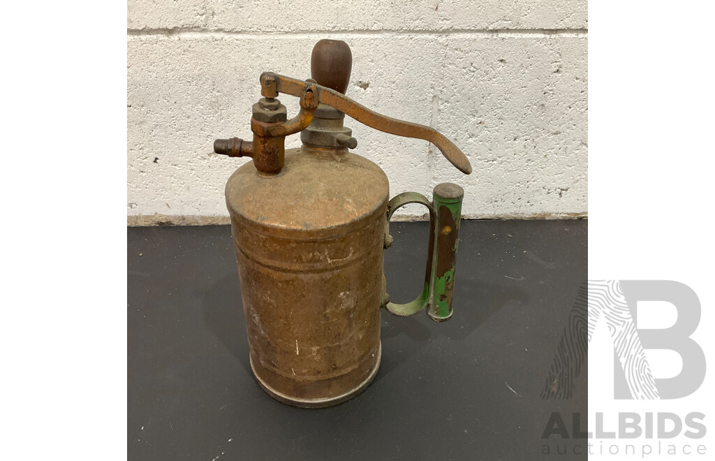 Vintage Australian Brass Garagenalia Including Blow Torch, Sprayer and More