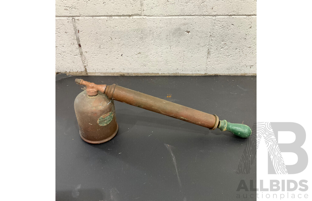 Vintage Australian Brass Garagenalia Including Blow Torch, Sprayer and More
