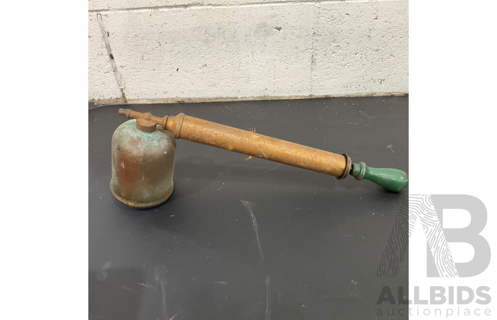 Vintage Australian Brass Garagenalia Including Blow Torch, Sprayer and More
