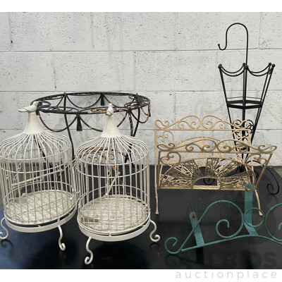 Vintage Decorative Metal Stands and Cages