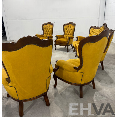 Reproduction Victorian Mahogany Five Piece Lounge Suite
