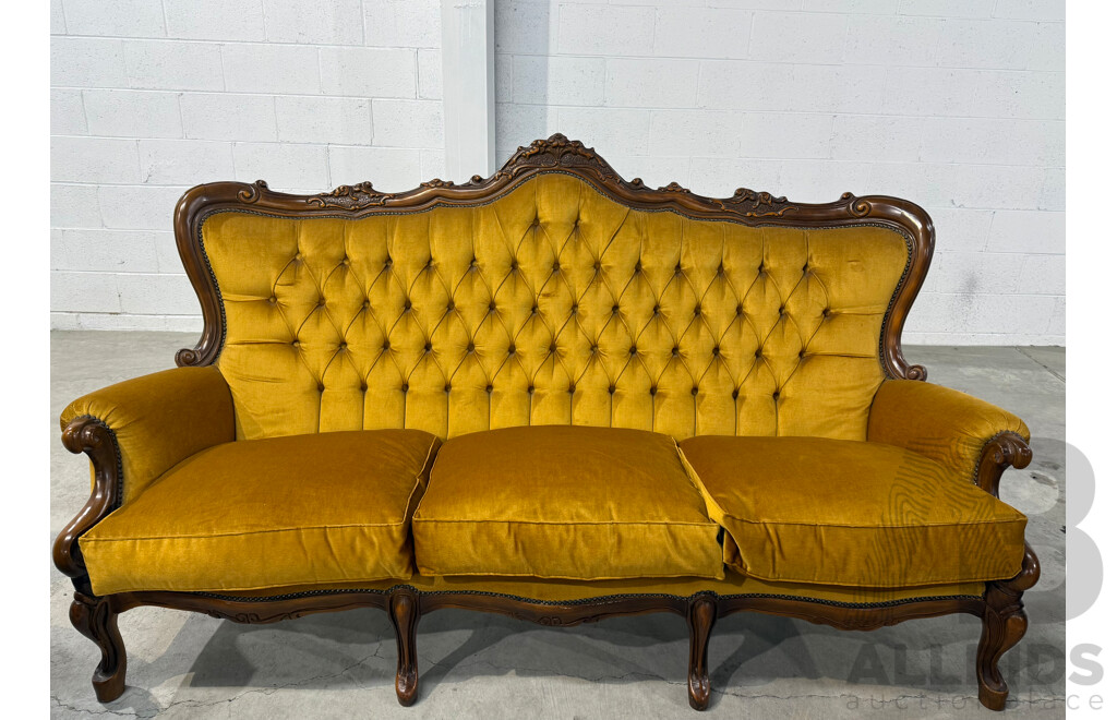 Reproduction Victorian Mahogany Five Piece Lounge Suite