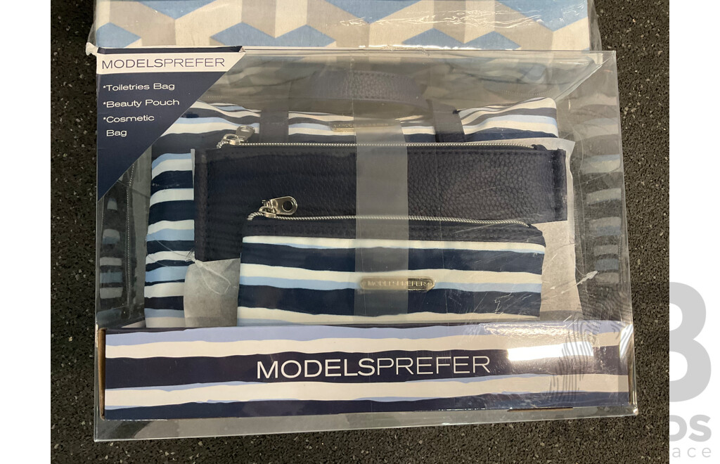 MORGAN & FINCH Queen Sheet Set, HOMEMAKER Blue Queen Sheet Set and Modelsprefer Bag Set - Lot of 3