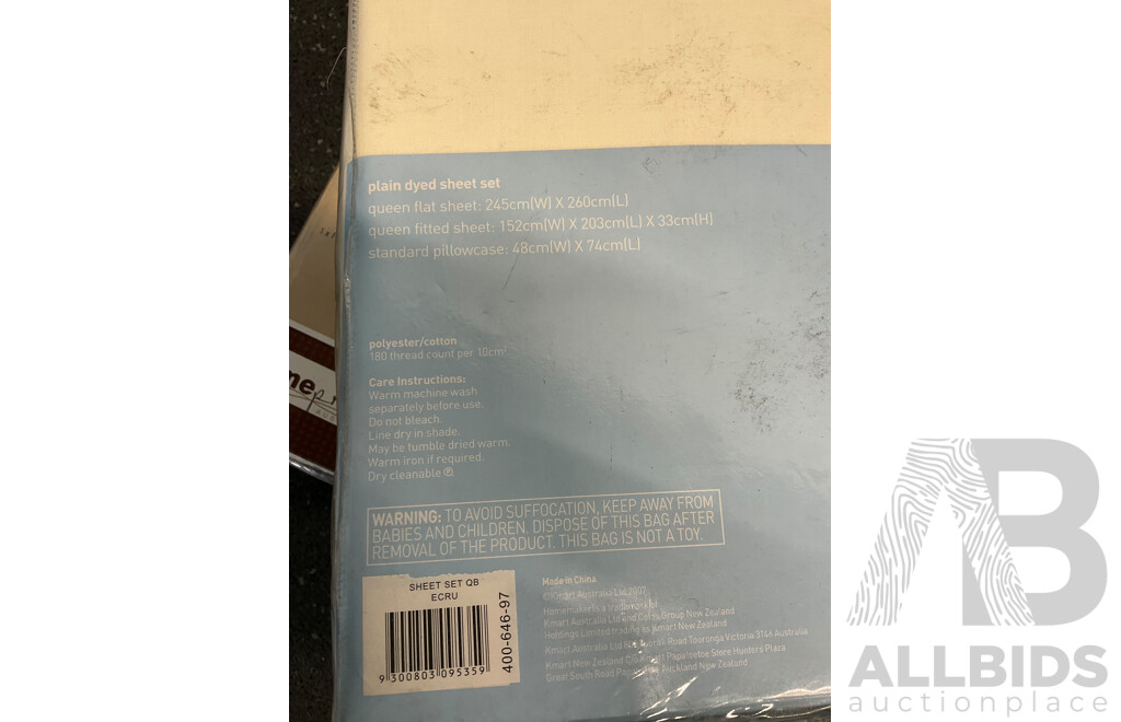 MORGAN & FINCH,MICROFIBRE, HOMEMAKER Queen Sheet Set and Modelsprefer Bag Set - Lot of 5