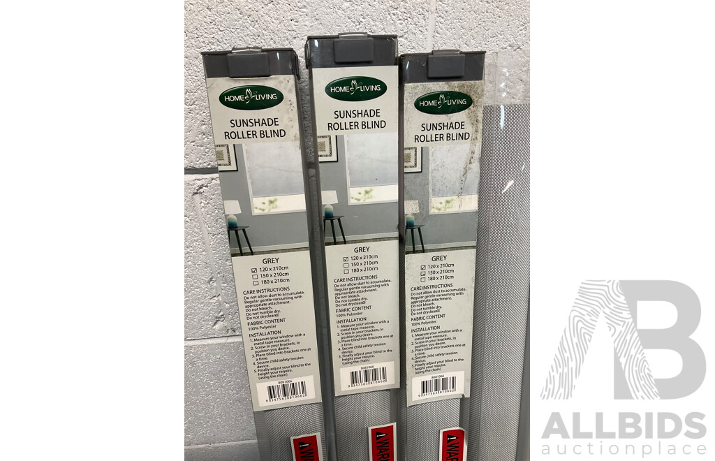 HOME LIVING Sunshade Roller Blind - Lot of 4