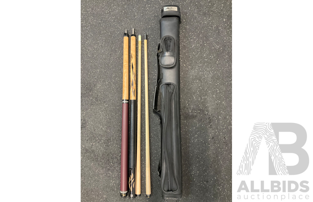 MEZZ CUES Professional Pool Cue Case with Two Pool Cues
