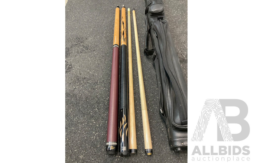 MEZZ CUES Professional Pool Cue Case with Two Pool Cues