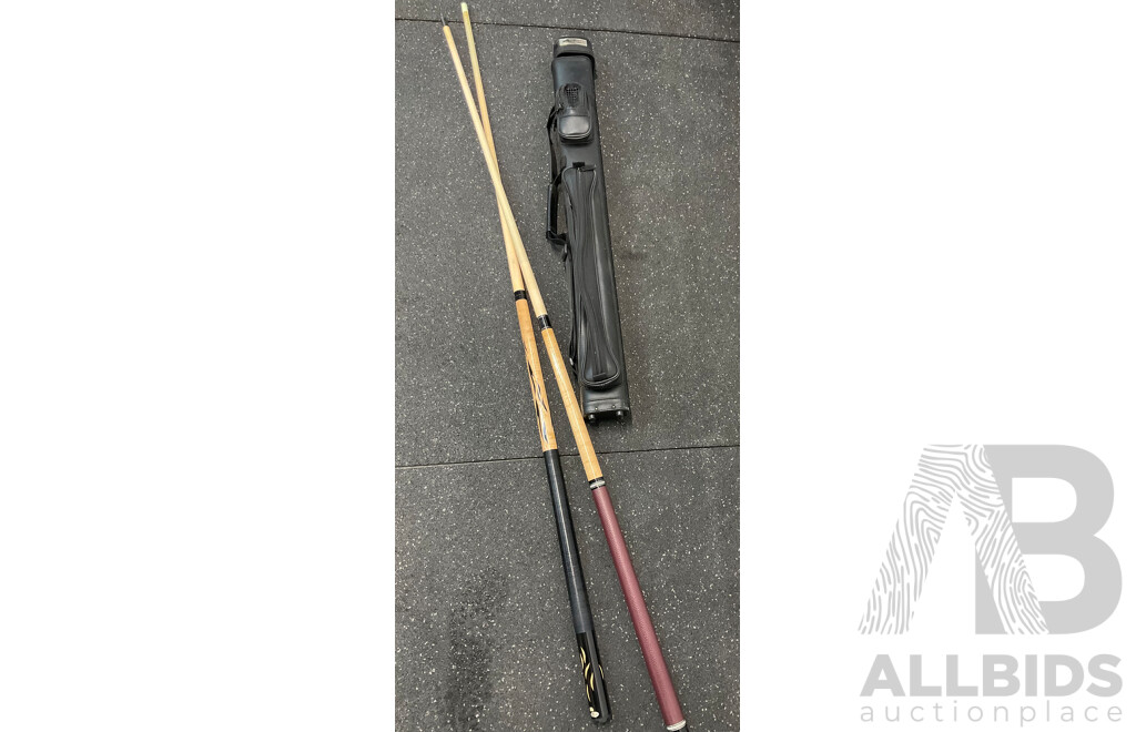 MEZZ CUES Professional Pool Cue Case with Two Pool Cues