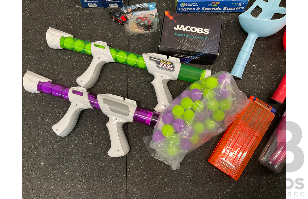 Assorted Kids Toys, Incluing LEGO, Assorted Drones, Blizzard Raid Blaster and More