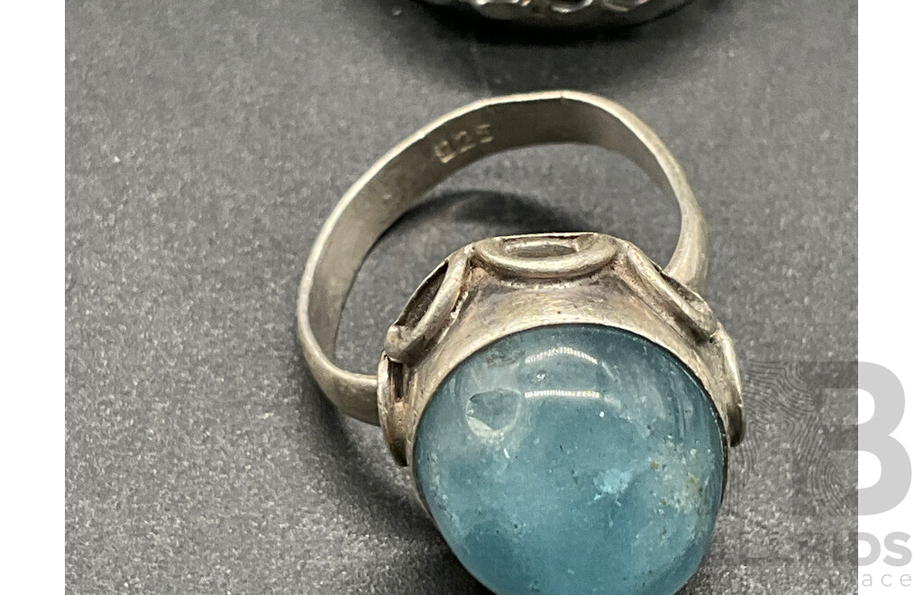 Assorted Costume Jewellery,  Phone Charm Strap, Stainless Steel Rings and Sterling Silver Bracelets - Lot of 23