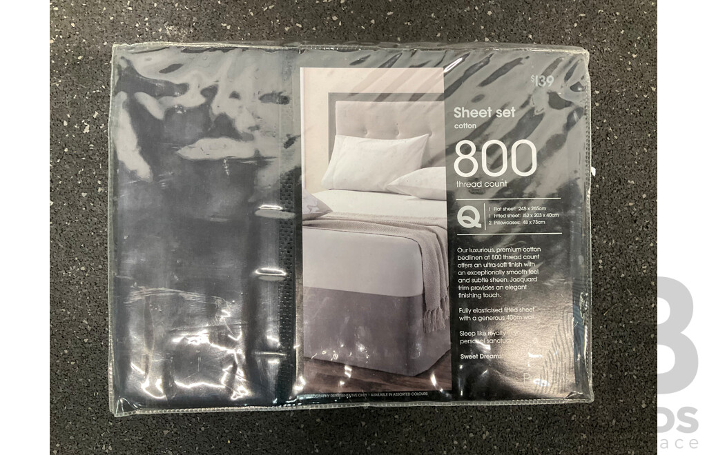 Assorted QUEEN and KING  Sheet Sets, QUEEN Quilted Valance and Europian Pillowcae - Lot of 5