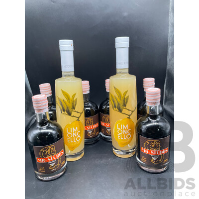 LIMONCELLO 770ml (x2), MR. STUBBS Espresso 500ml (x6) - Lot of 8