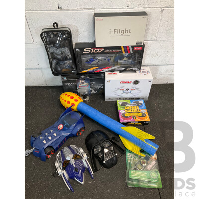 Assorted Kids Toys, Incluing Assorted Drones, Answer Buzzers and More