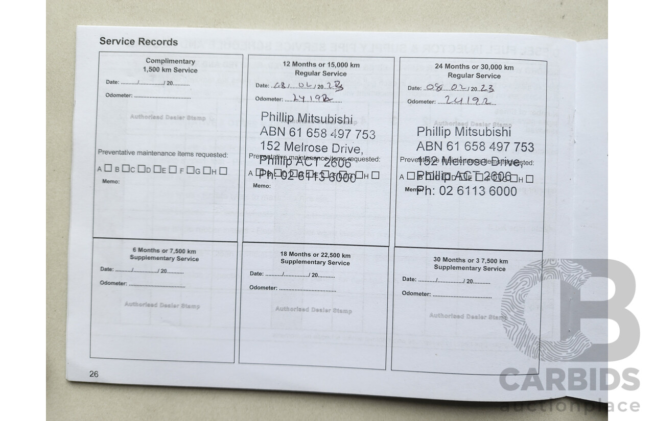 08/2021 Mitsubishi Triton GLX (4x2) MR MY21 C/Chas White 2.4L