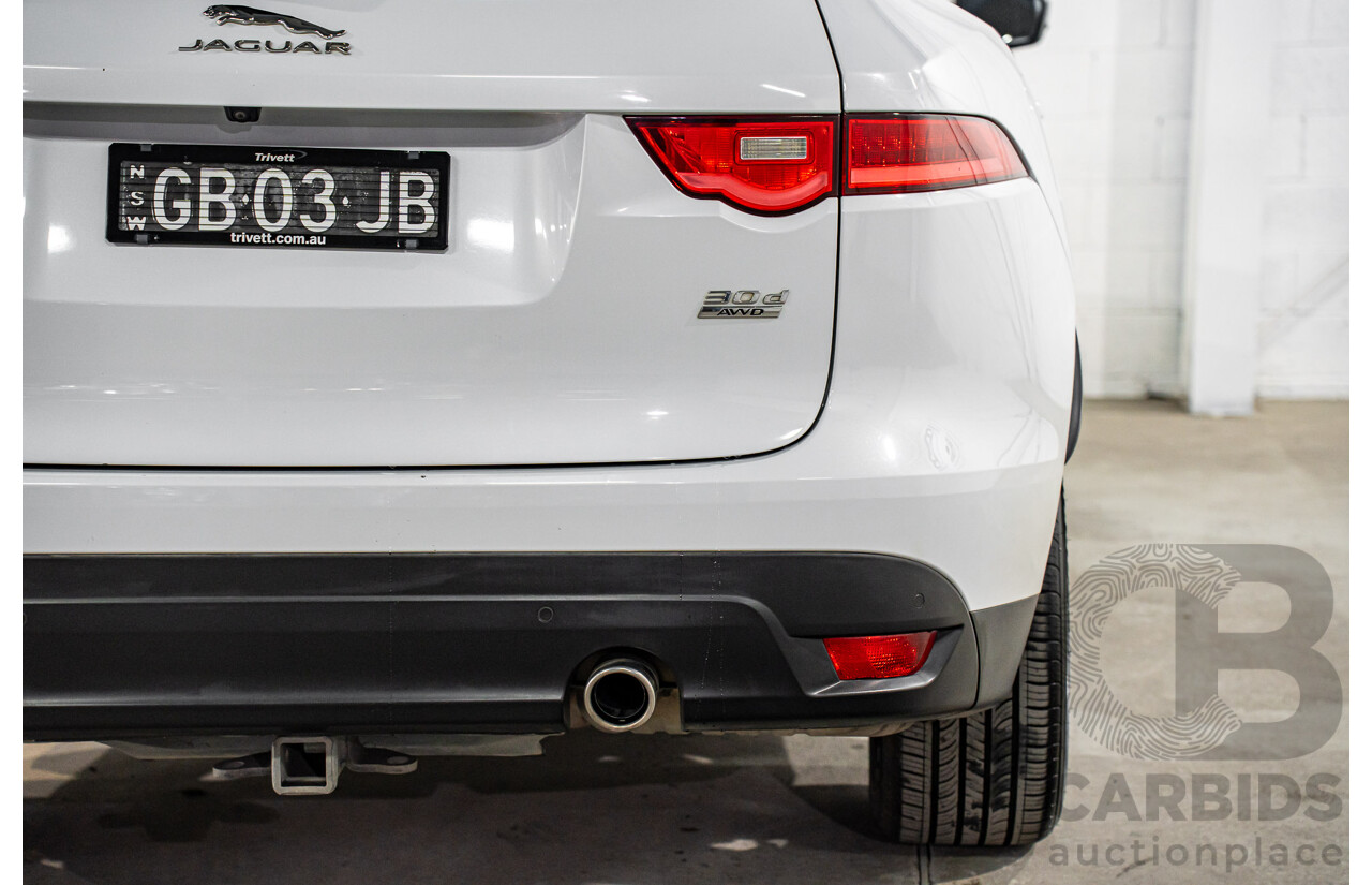 08/2016 Jaguar F-Pace 30d Portfolio (AWD) 4d Wagon Glacier White Metallic Turbo Diesel V6 3.0L