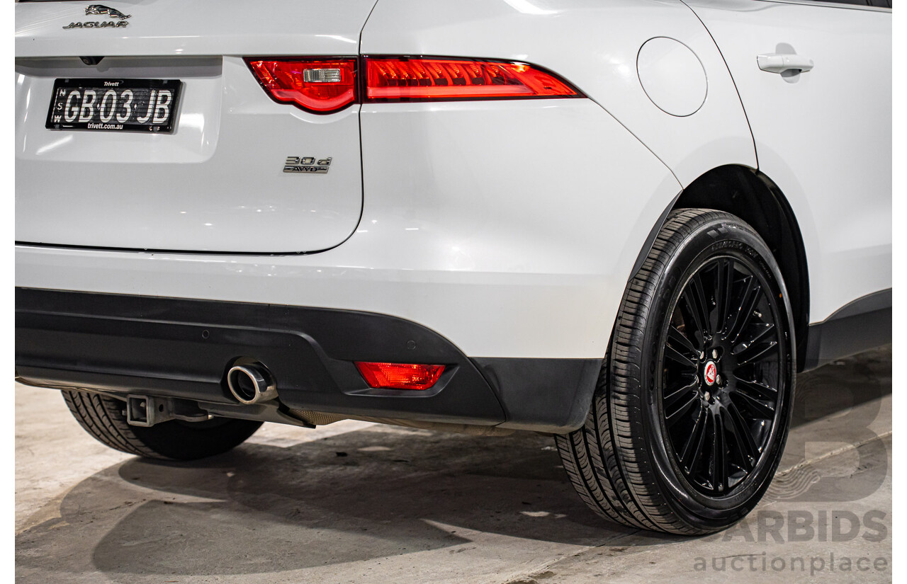 08/2016 Jaguar F-Pace 30d Portfolio (AWD) 4d Wagon Glacier White Metallic Turbo Diesel V6 3.0L