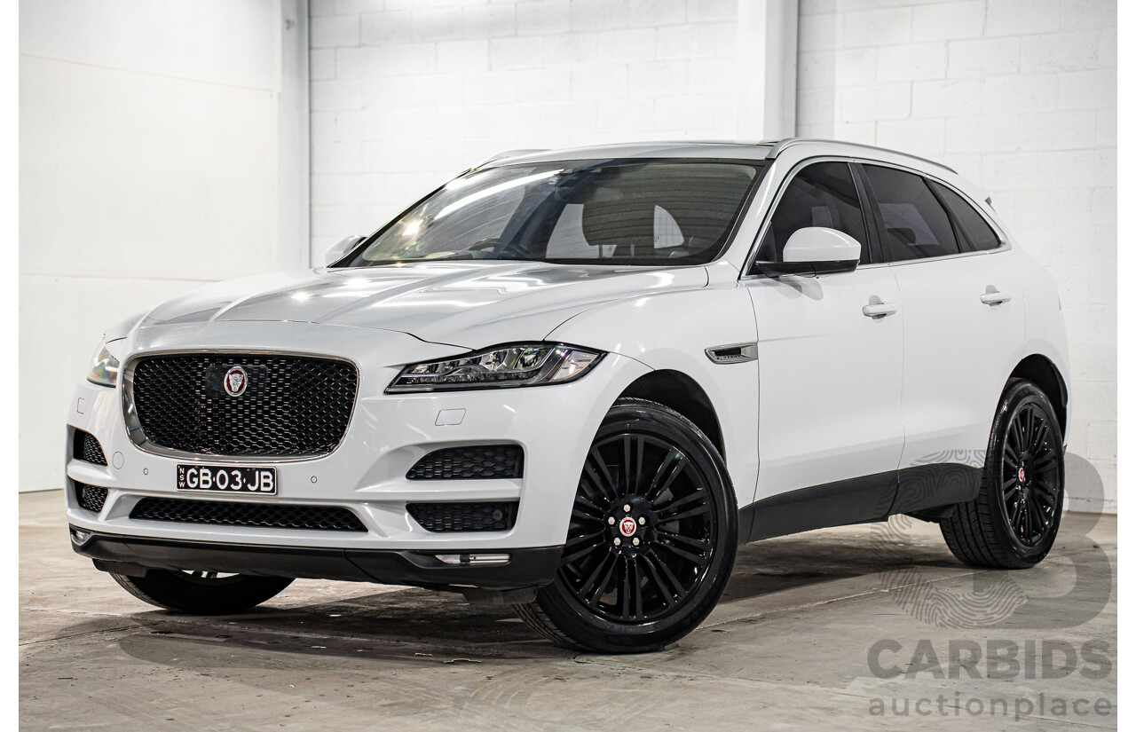 08/2016 Jaguar F-Pace 30d Portfolio (AWD) 4d Wagon Glacier White Metallic Turbo Diesel V6 3.0L
