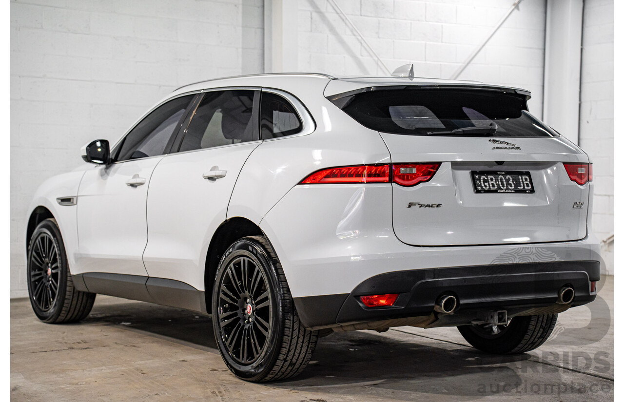 08/2016 Jaguar F-Pace 30d Portfolio (AWD) 4d Wagon Glacier White Metallic Turbo Diesel V6 3.0L