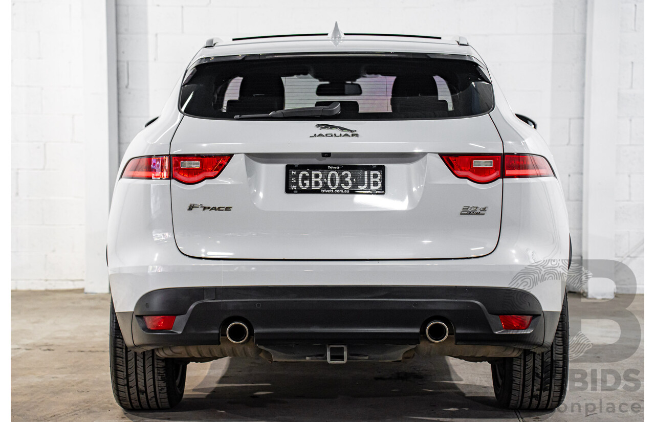 08/2016 Jaguar F-Pace 30d Portfolio (AWD) 4d Wagon Glacier White Metallic Turbo Diesel V6 3.0L