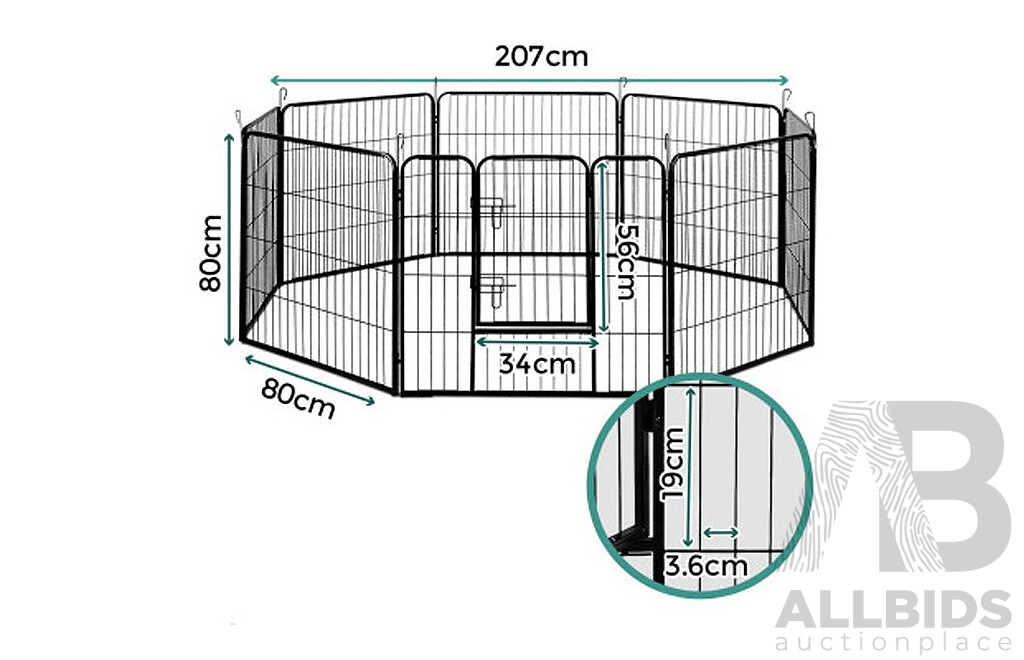 I.Pet - Pet Playpen/Exercise Cage/Enclosure Fence - 80cm X80cm - New
