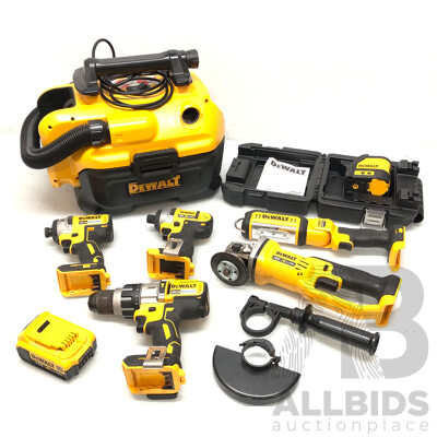 DeWalt 18 Volt Lithium Ion Cordless Tools - Lot of Seven