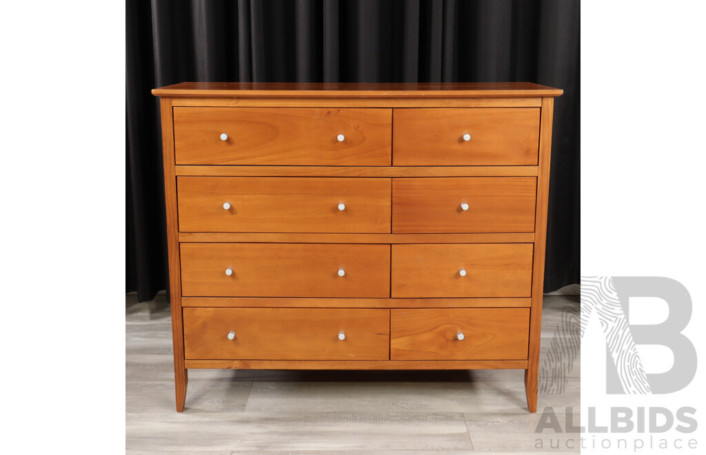 Modern Chest of Eight Drawers by Blue Diamond Furniture