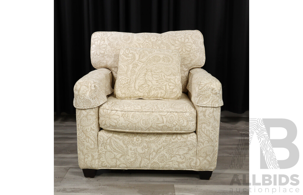 Pair of Over Sized Fabric Lounge Chairs