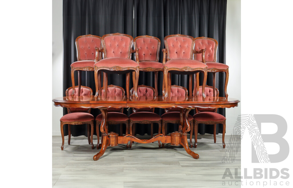 Good Reproduction Mahogany 11 Piece Dining Suite by Burgess Furniture