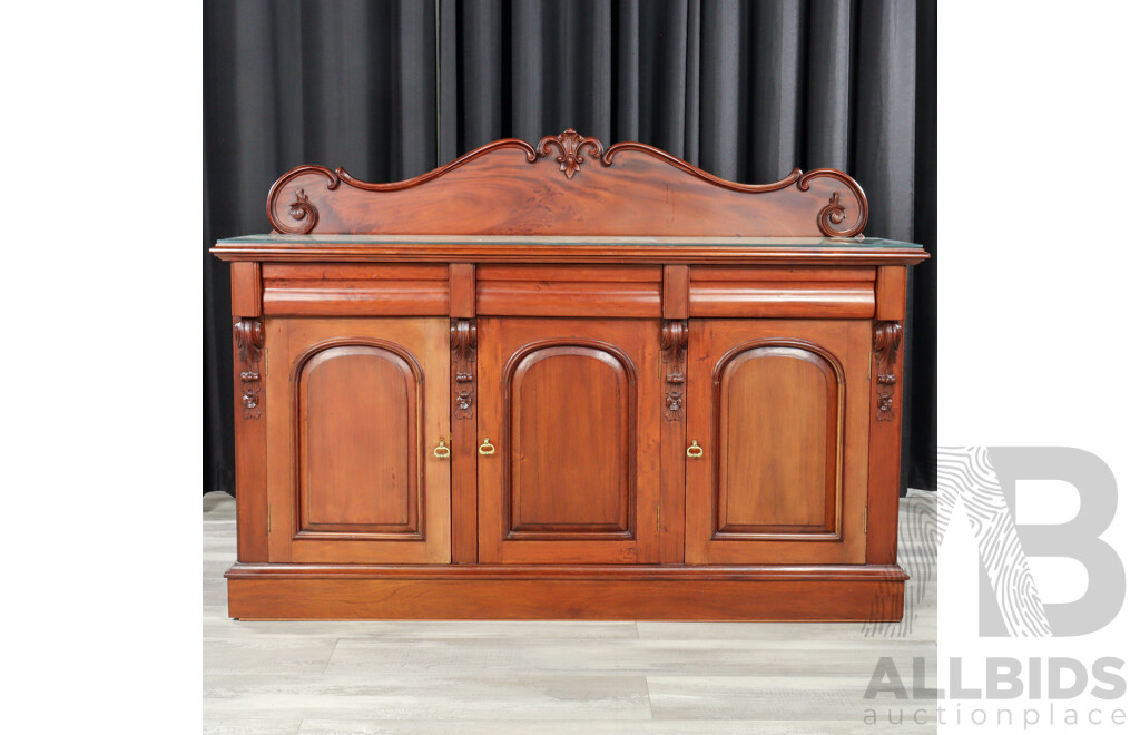 Good Reproduction Mahogany Three Door Sideboard by Burgess Furniture