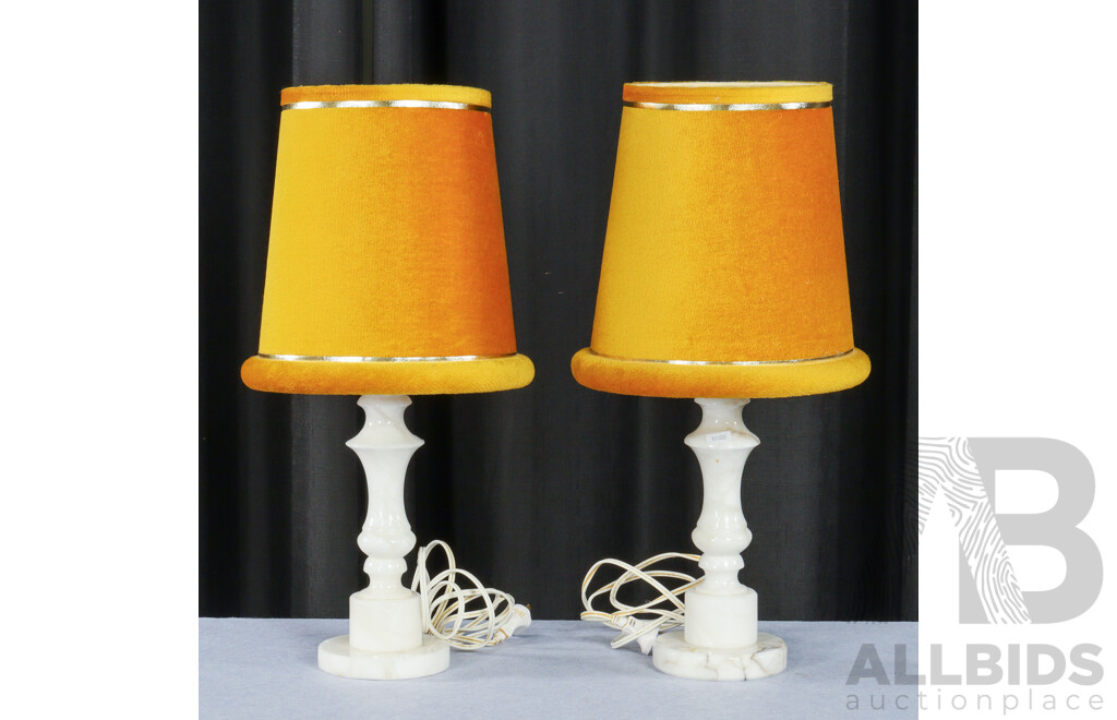 Pair of Vintage Marble Table Lamps