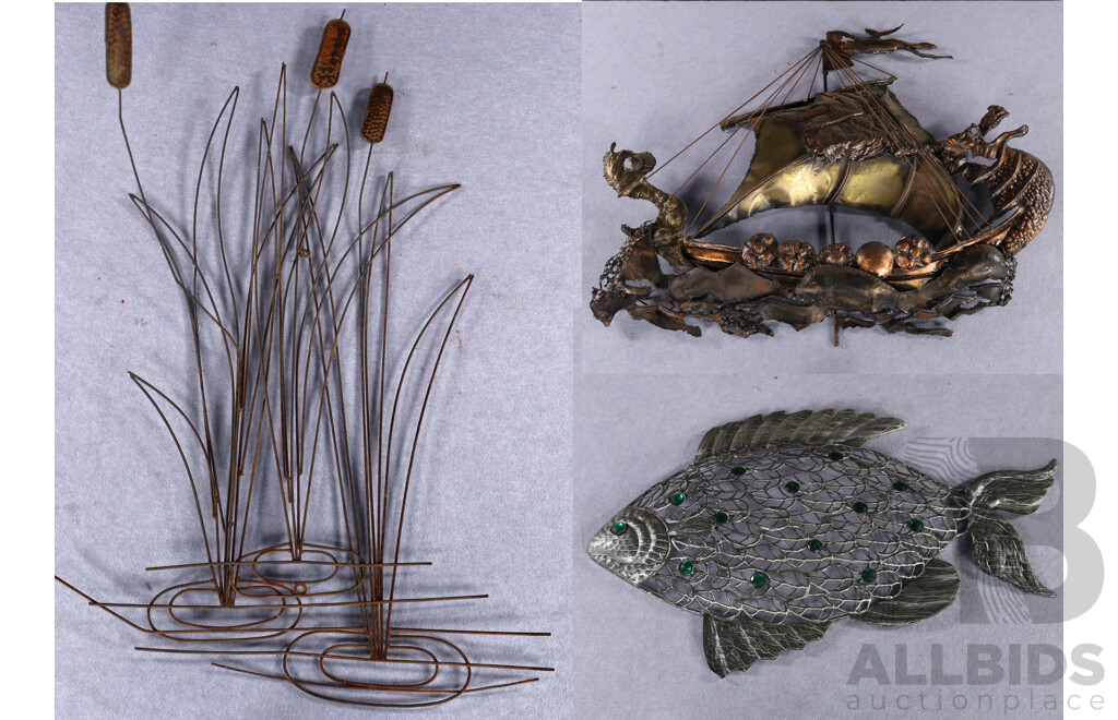 Collection of Three Wall Mount Garden Features