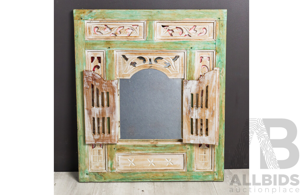 Timber Framed Mirror with Two Doors