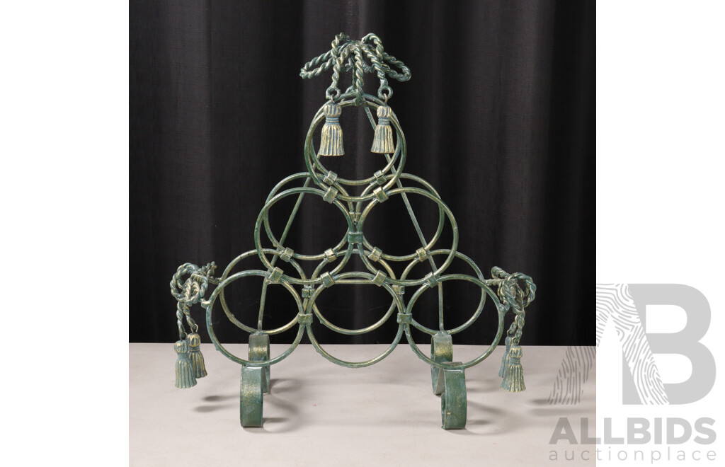 Painted Metal Six Bottle Wine Rack